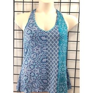 Linea Donatella Blue & Teal Tank Top Racer Back